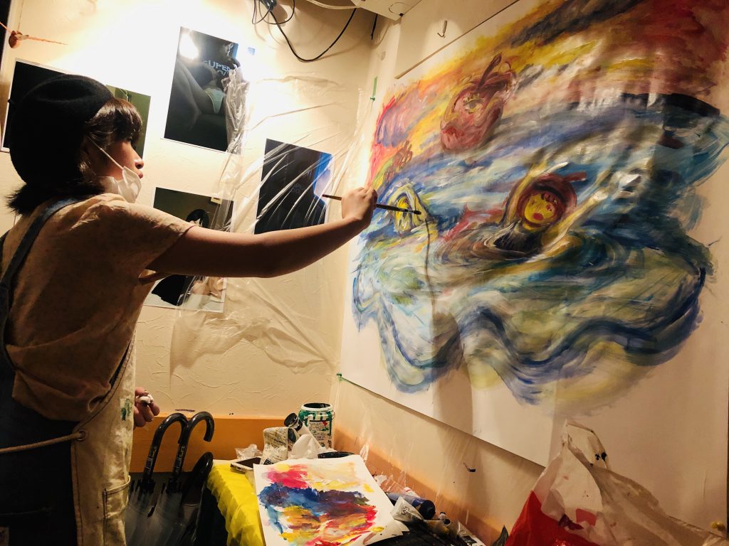 ライブペインティング in ヒナタバー