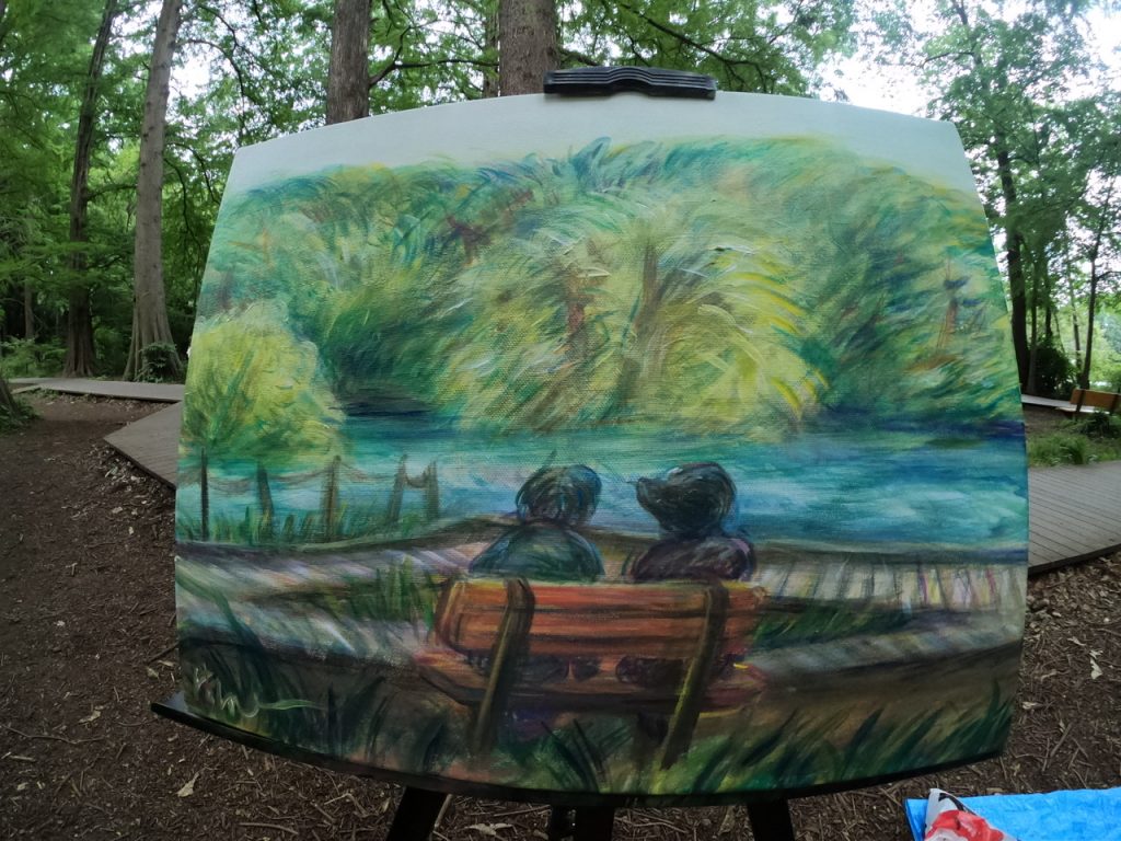 石神井公園で描き描き