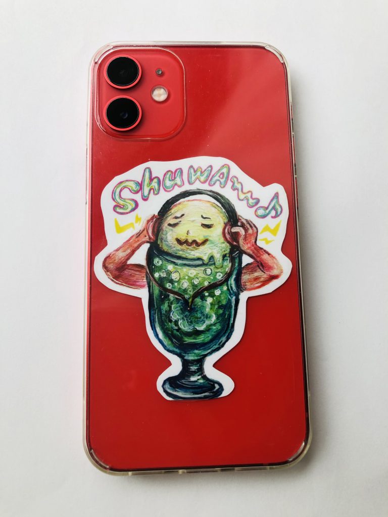 ステッカー作ってiPhoneの裏に貼った